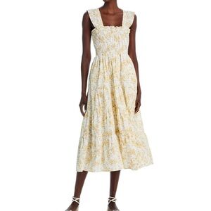 AQUA XL Floral Yellow Maxi Dress